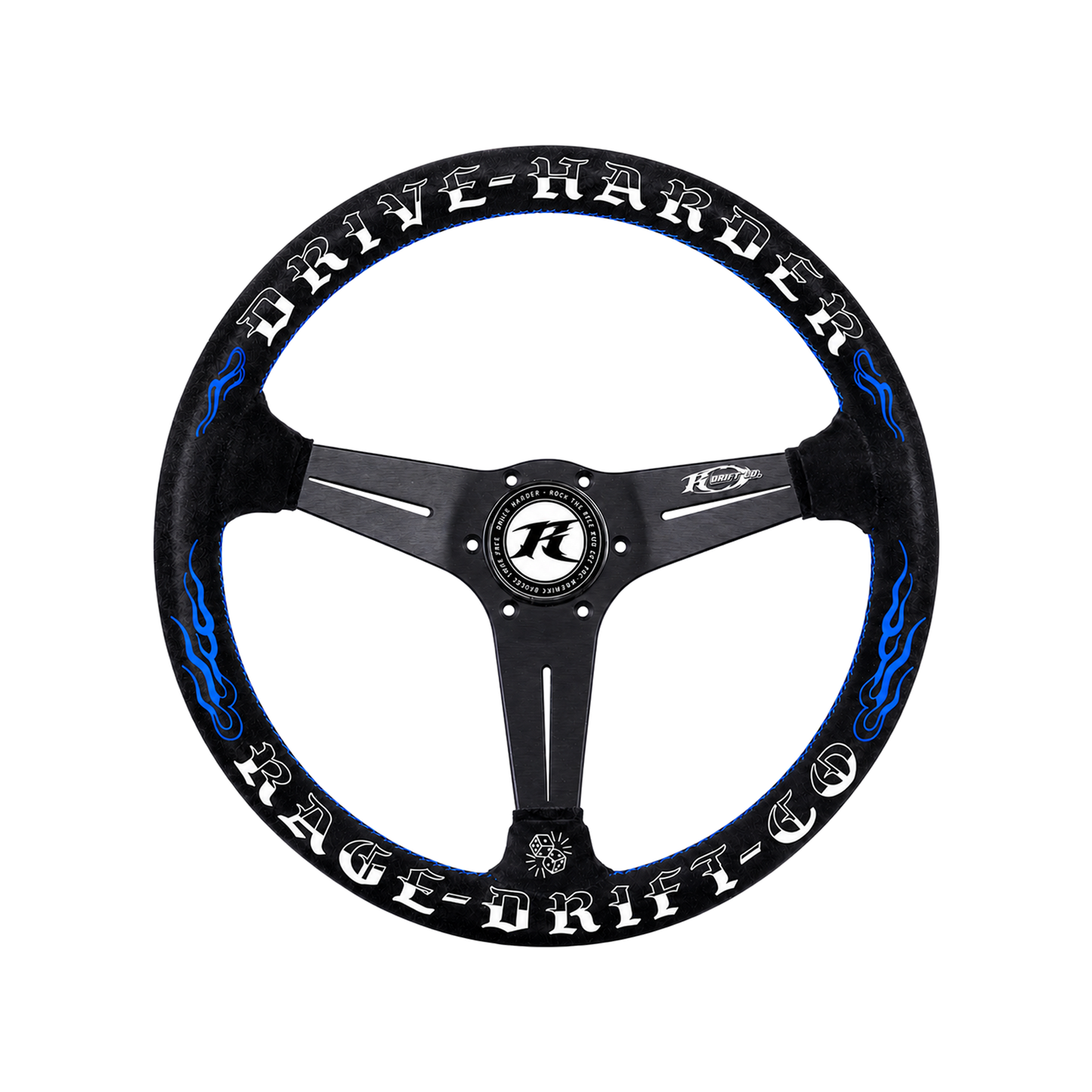 Drive Harder Drift Wheel — 350mm Suede Steering Wheel | Rage Drift Co