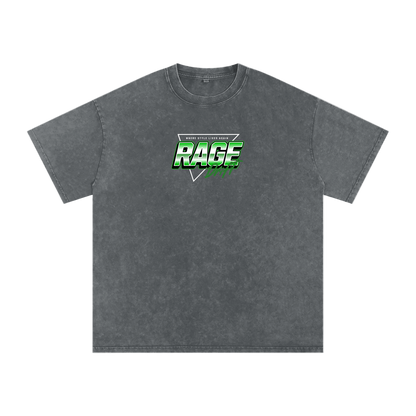 Gray t-shirt with 'RAGE' logo on a white background