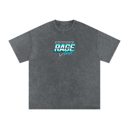 Gray t-shirt with 'RAGE' logo on a white background