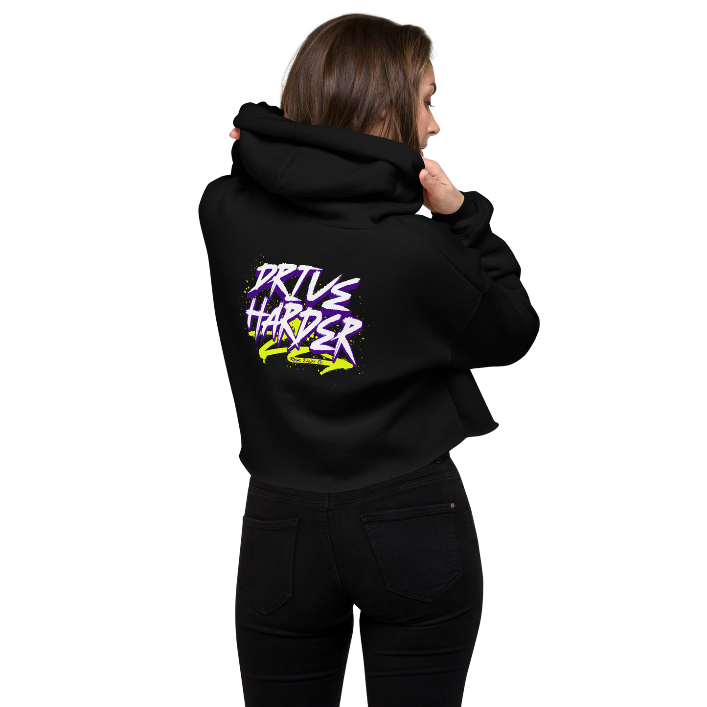 Drive Harder Crop Hoodie – Womens